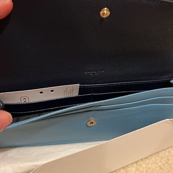 Coach Blue Long Wallet Purse - Picture 2 of 7